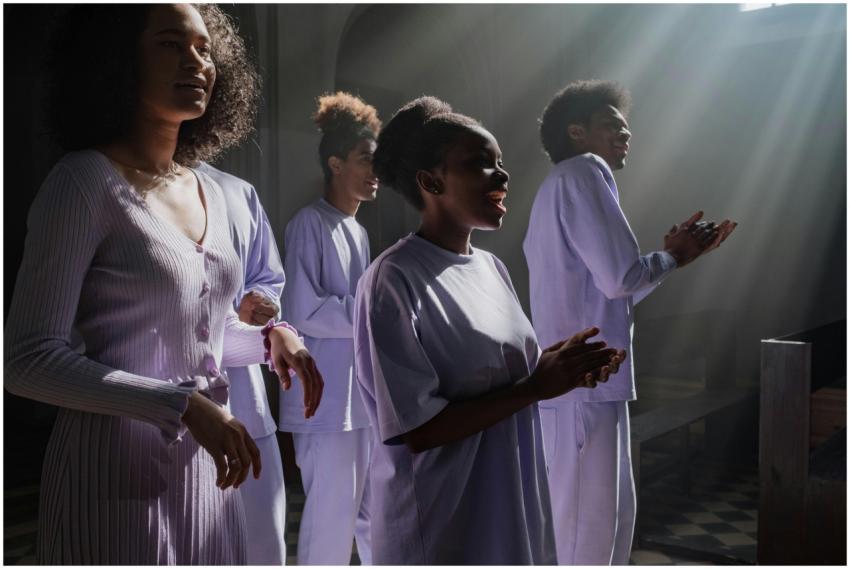 A group of African American singers performing in