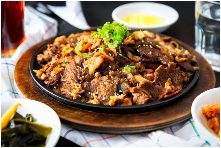 Delicious Korean BBQ beef dish with vegetables and