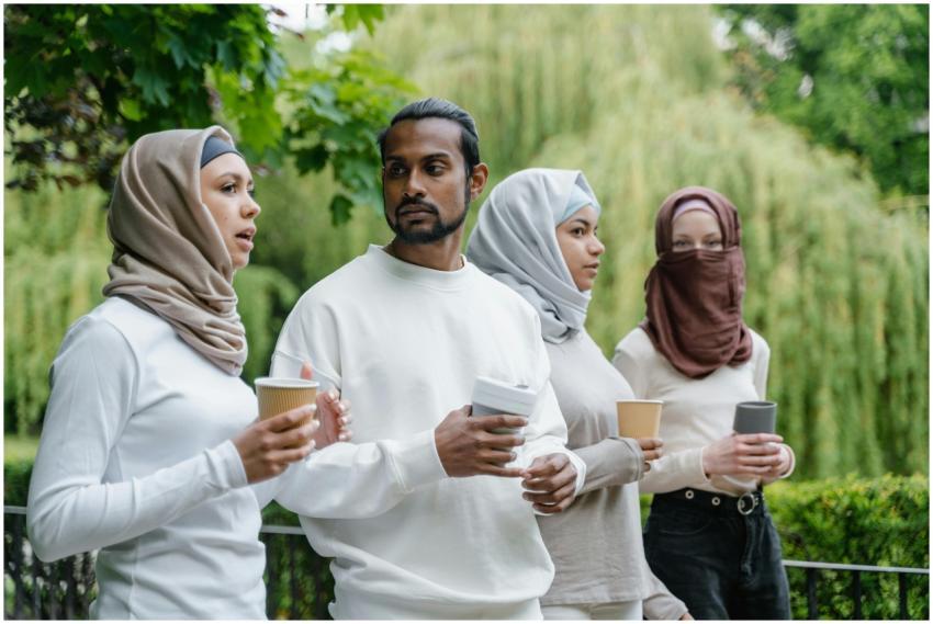 A group of friends with diverse backgrounds enjoyi