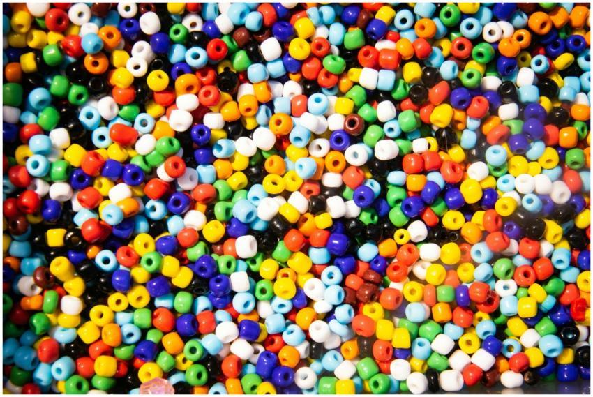 Vibrant collection of multicolored craft beads for