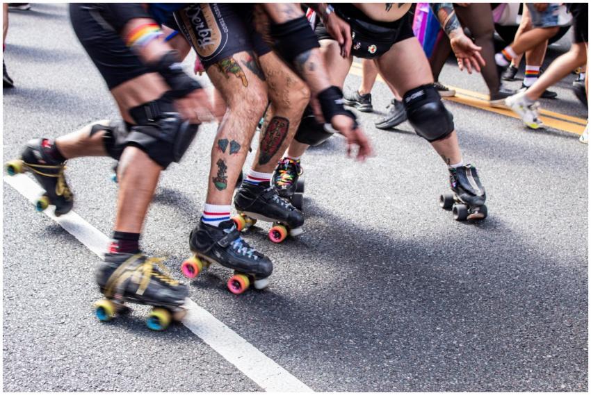 Dynamic roller derby competition showcasing colorf