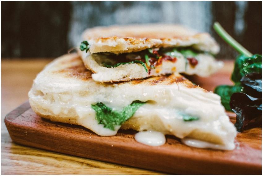 Delicious grilled panini loaded with melted cheese