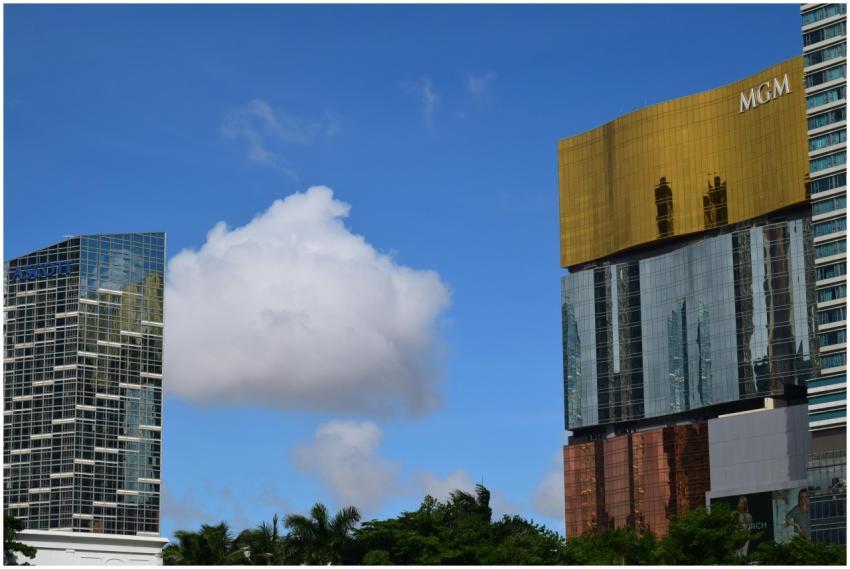 Tall skyscrapers with reflective glass facades und