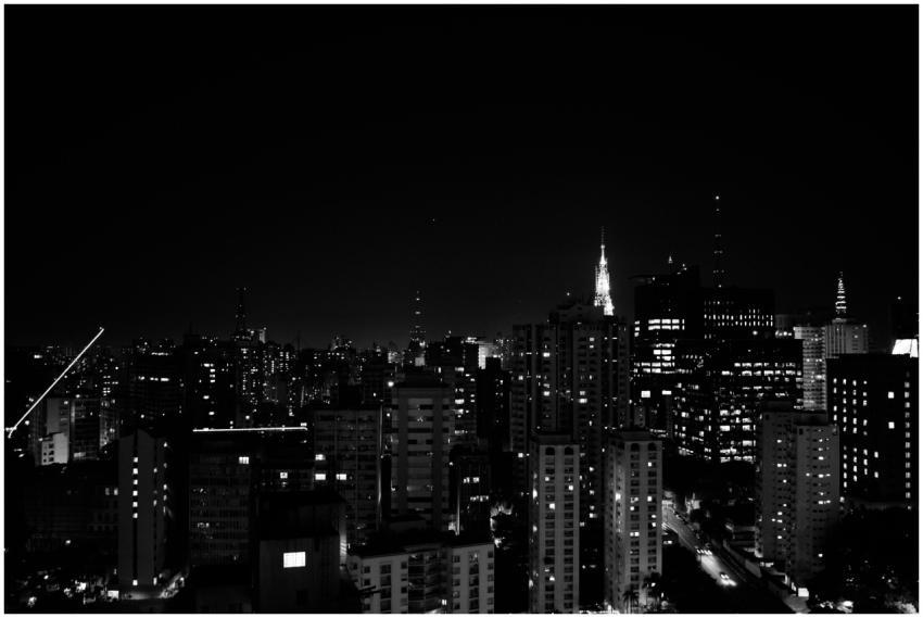 Stunning black and white cityscape of São Paulo at