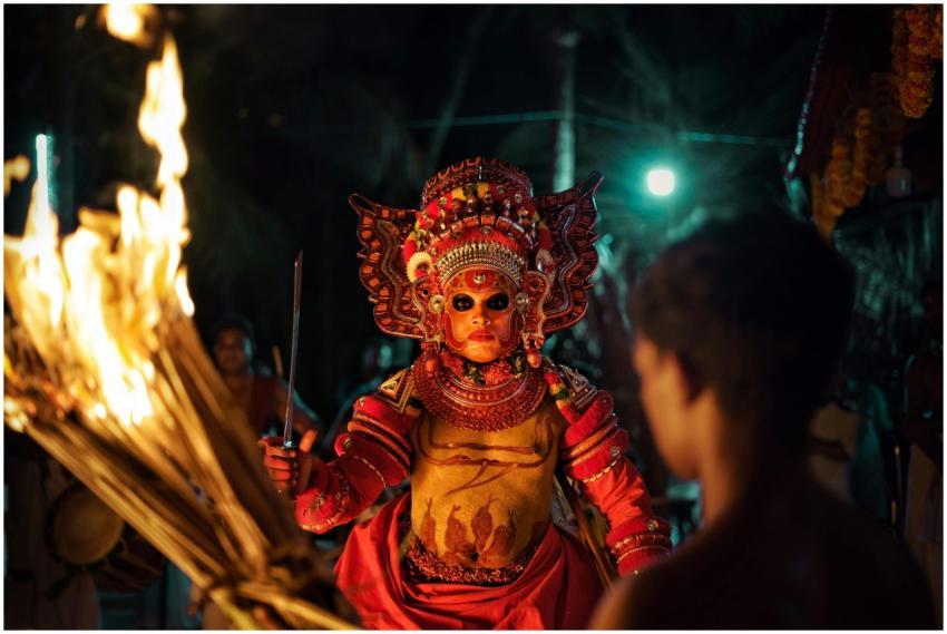 Captivating image of a traditional Theyyam perform