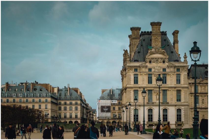 A view of the Louvre Museum's ornate architecture