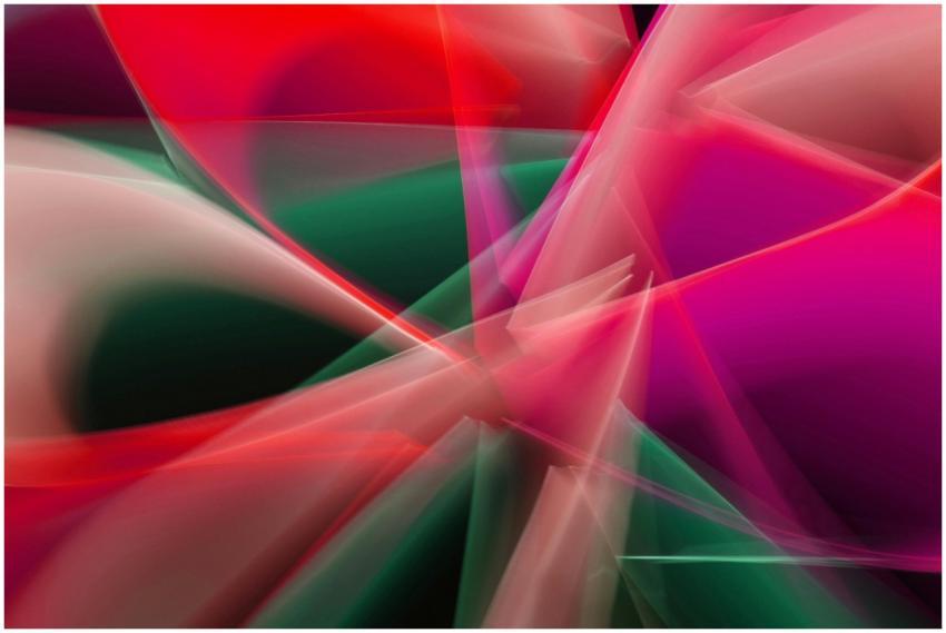 Dynamic abstract image with vibrant red and green