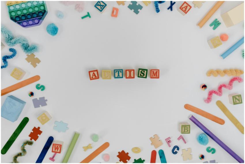 Brightly colored blocks and toys arranged around t