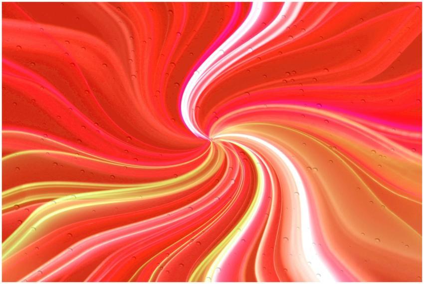 Eye-catching abstract swirl design with red and ye