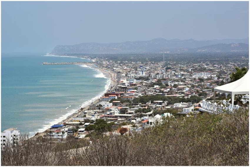 Aerial Montanita Coastline Ecuador