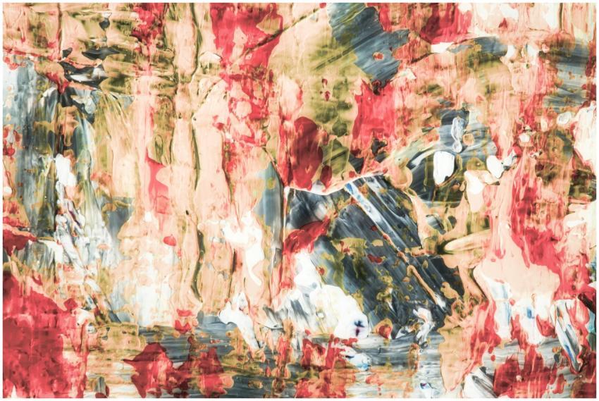 Dynamic abstract acrylic artwork with vivid, expre