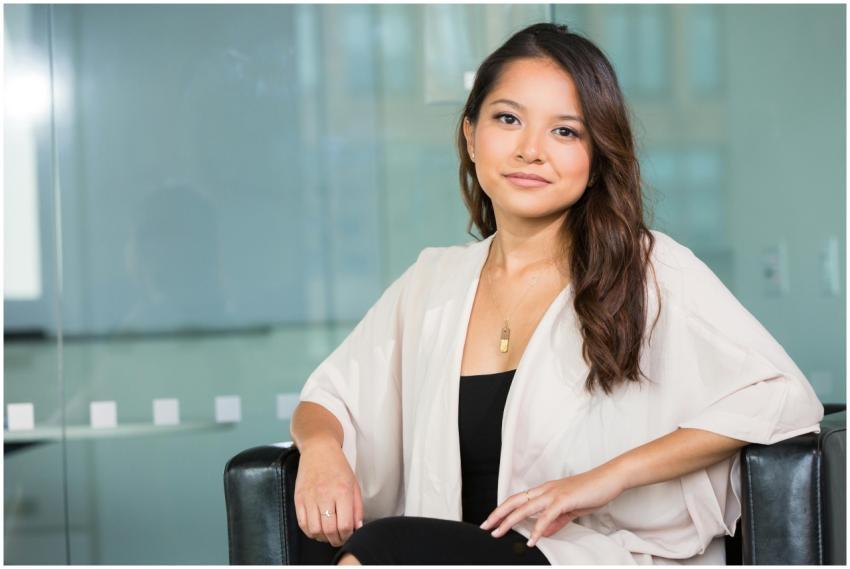 A professional Asian businesswoman sitting confide