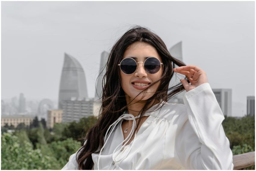 Stylish Woman Posing Urban