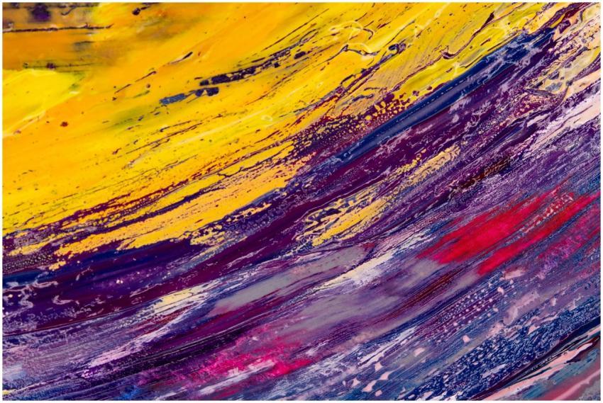 Dynamic abstract artwork featuring vivid acrylic p
