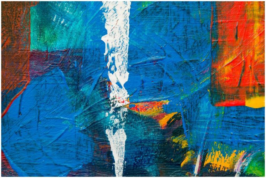 Colorful abstract acrylic painting showcasing vibr