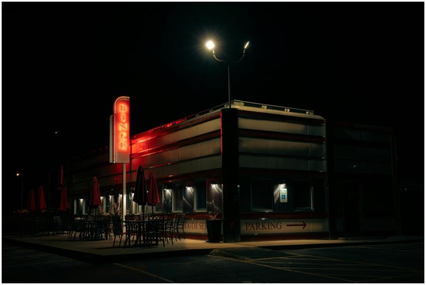 Moody Nighttime Diner Neon