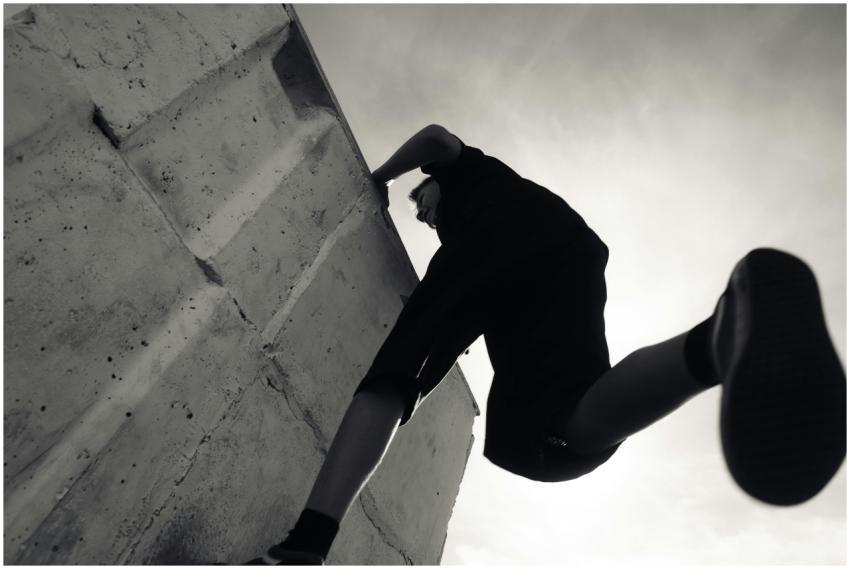Dynamic Urban Parkour Athlete