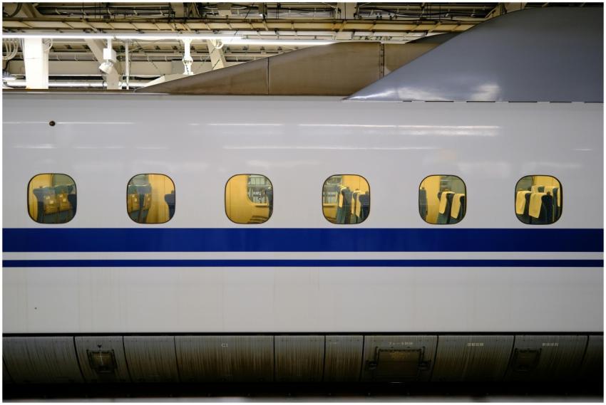 View of the interior of a Shinkansen bullet train