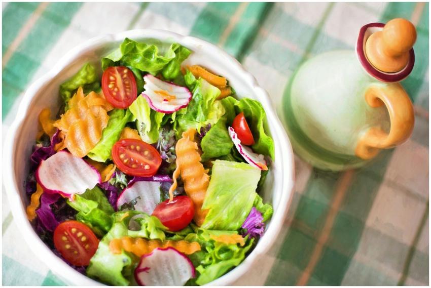 Colorful fresh vegetable salad with cherry tomatoe