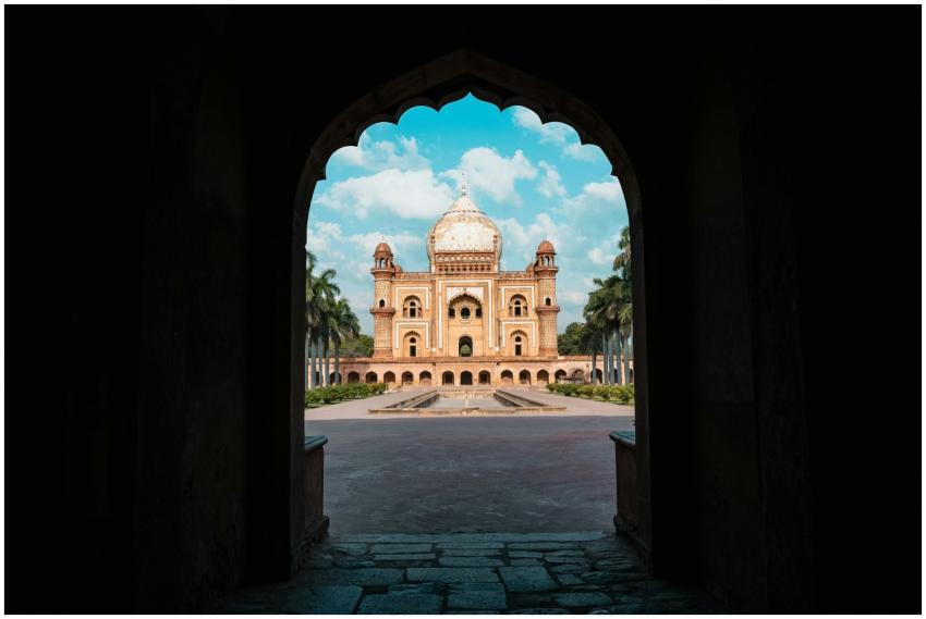A captivating view of Safdarjung Tomb framed by an
