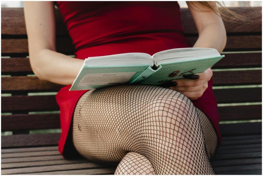 Woman Relaxing Outdoors Reading