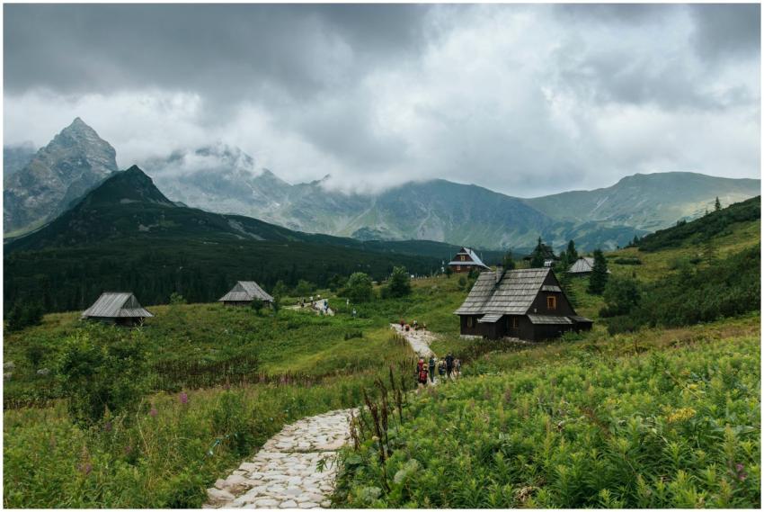 Charming wooden houses in the Tatra Mountains near