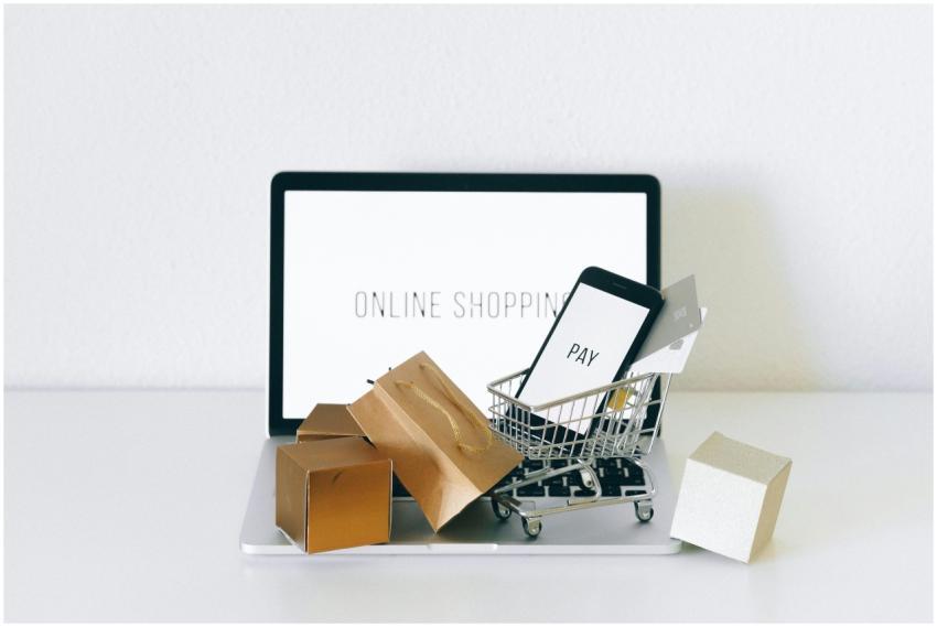 Display of online shopping theme with mini cart an
