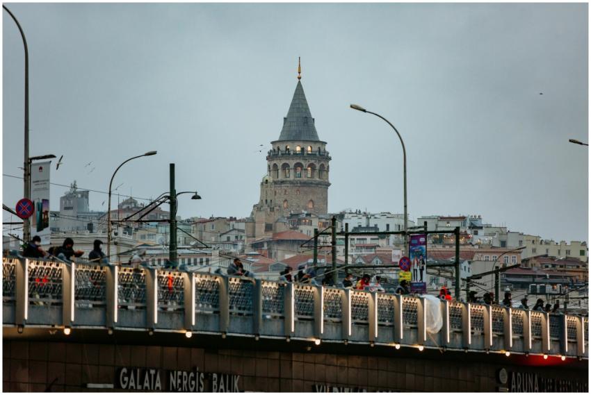 View of the iconic Galata Tower rising above an ur