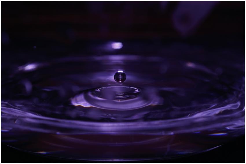 A mesmerizing close-up of a water droplet creating