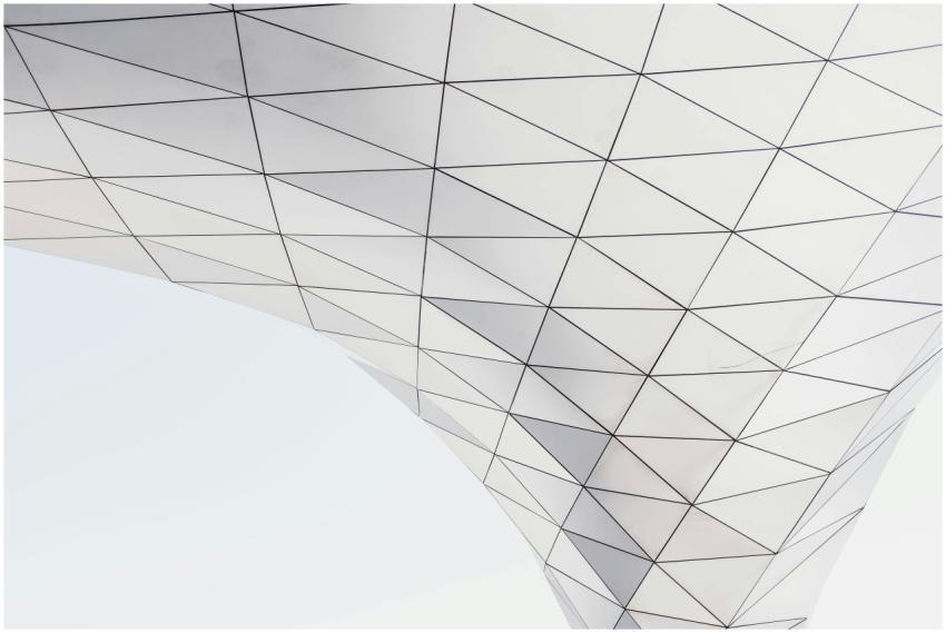 Low angle view of a modern geometric architectural