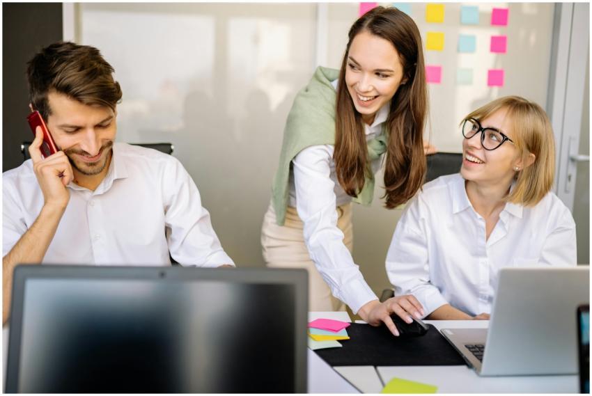 Business professionals collaborating at a meeting