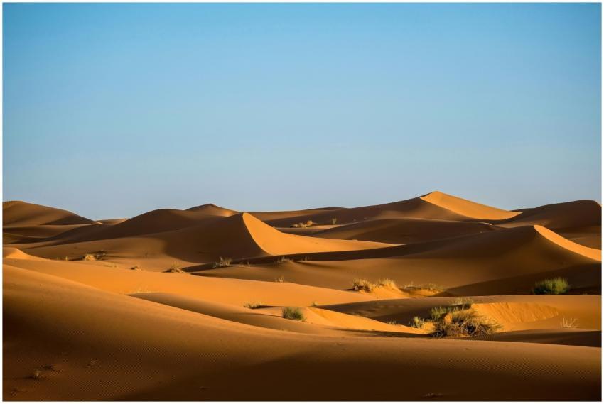 Scenic view of Sahara Desert sand dunes in Morocco