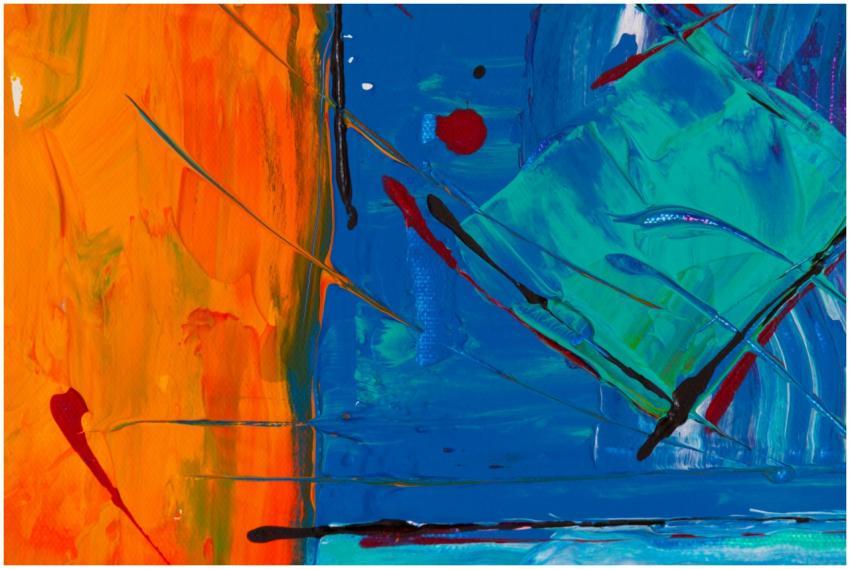 Dynamic abstract art with vivid colors and texture