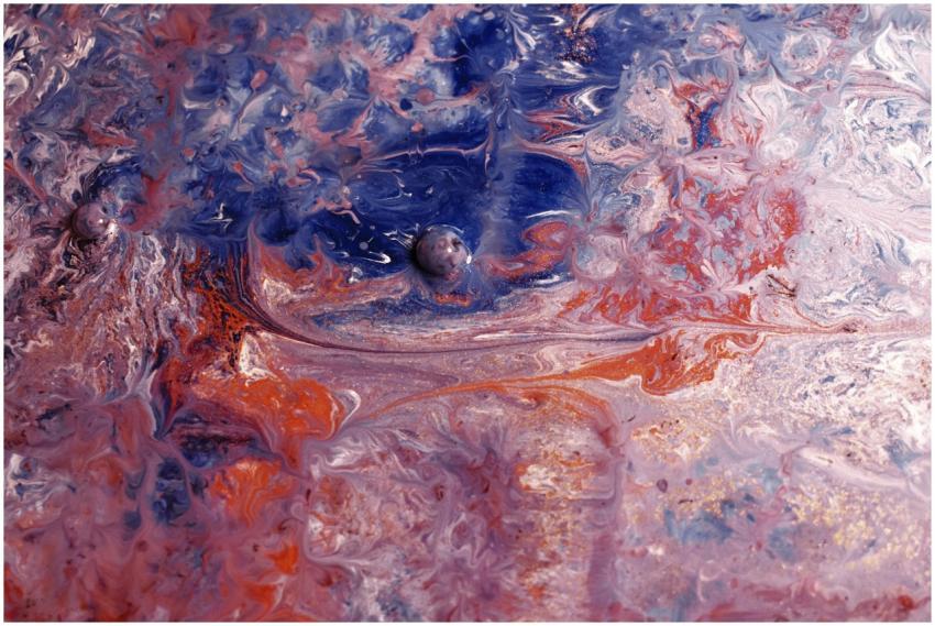A vivid abstract expressionist painting with swirl