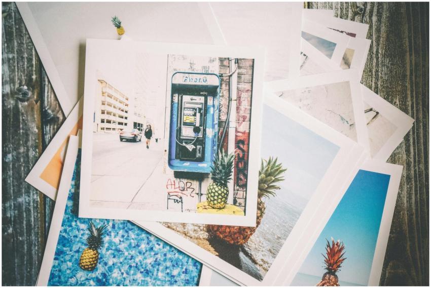 Vintage-style travel photo prints with a nostalgic