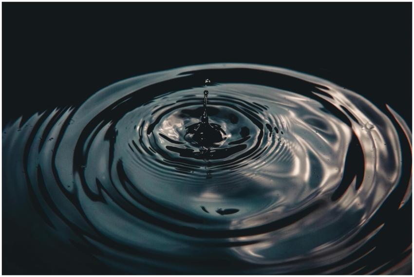 Captivating water droplet causing ripples, illustr
