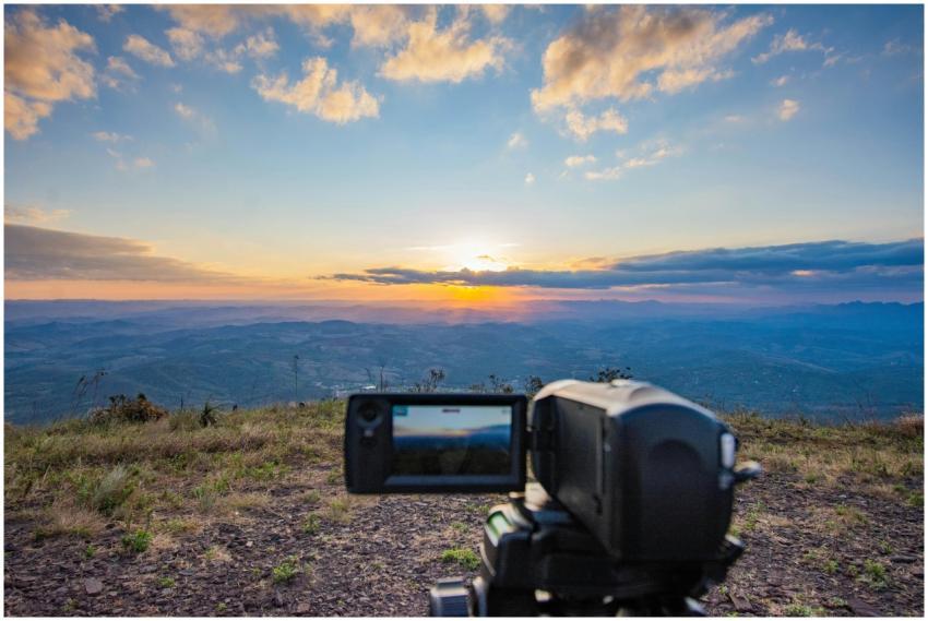 Capturing a breathtaking sunset over the mountains