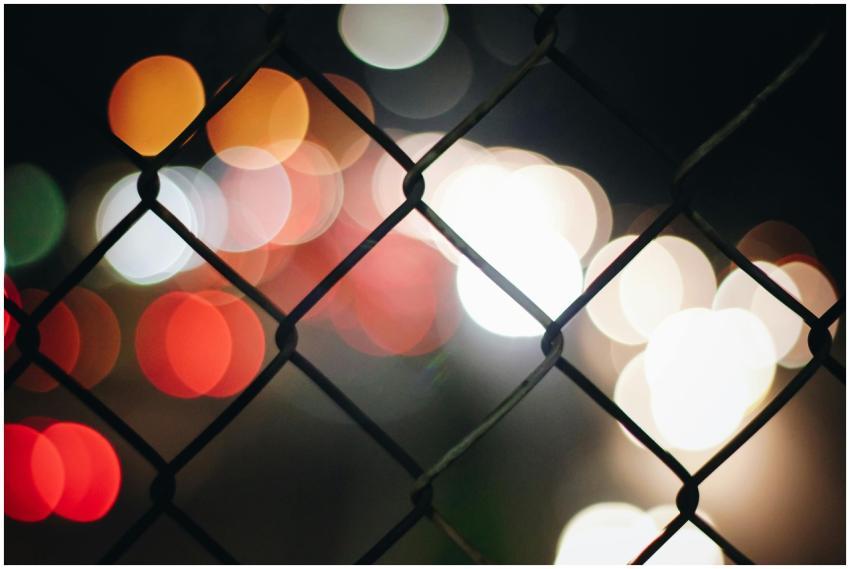 Abstract photo of colorful bokeh lights through a