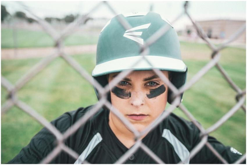 Close-up of a baseball player wearing a helmet, fo