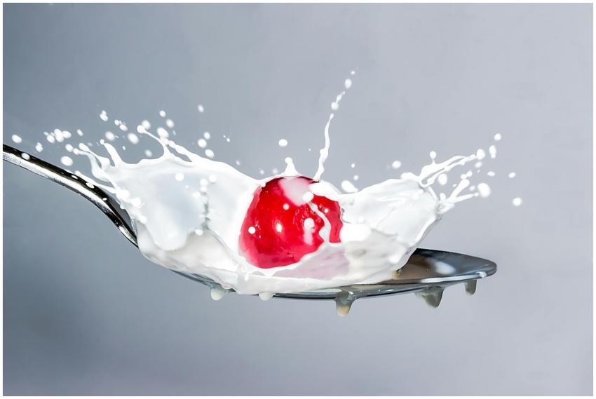 A high-speed capture of a milk splash featuring a