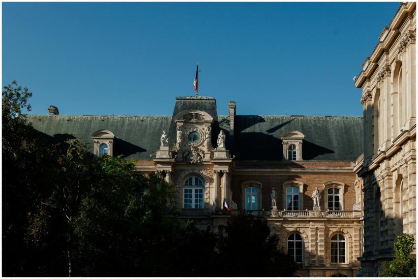 Elegant facade of a historic French building with