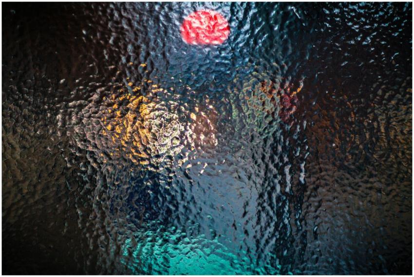 Vibrant abstract glass texture with defocused colo