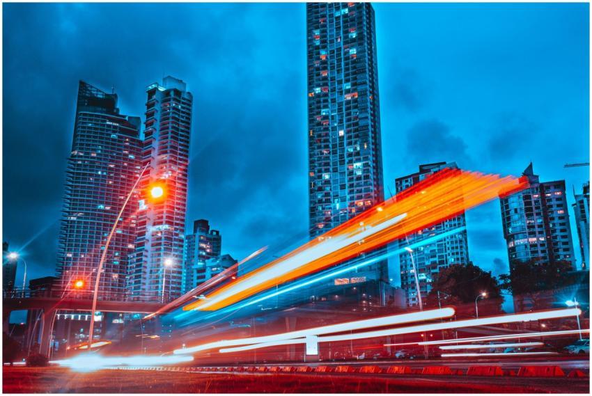 Stunning blue-toned cityscape of Panama City with