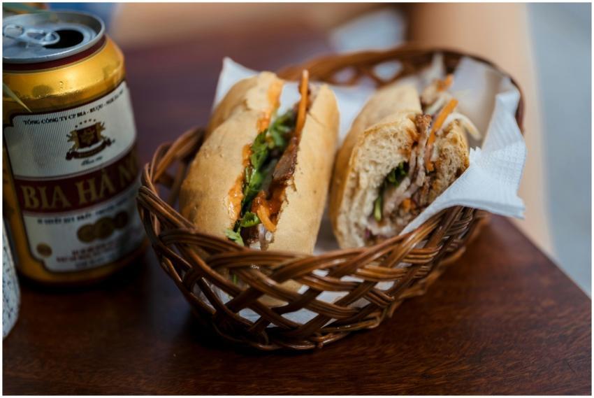 Savor a classic Vietnamese Banh Mi with a refreshi