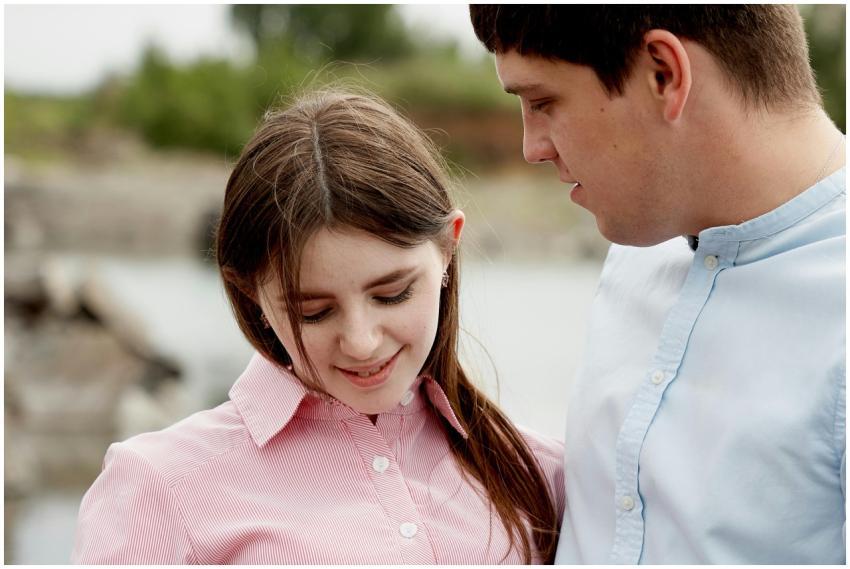 Close-up of a young couple, sharing a tender momen