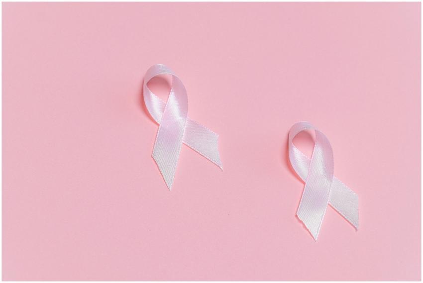 Pink ribbons symbolizing breast cancer awareness o