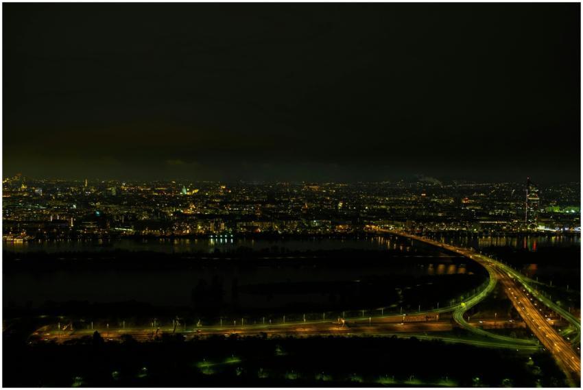 Experience the breathtaking nighttime aerial view