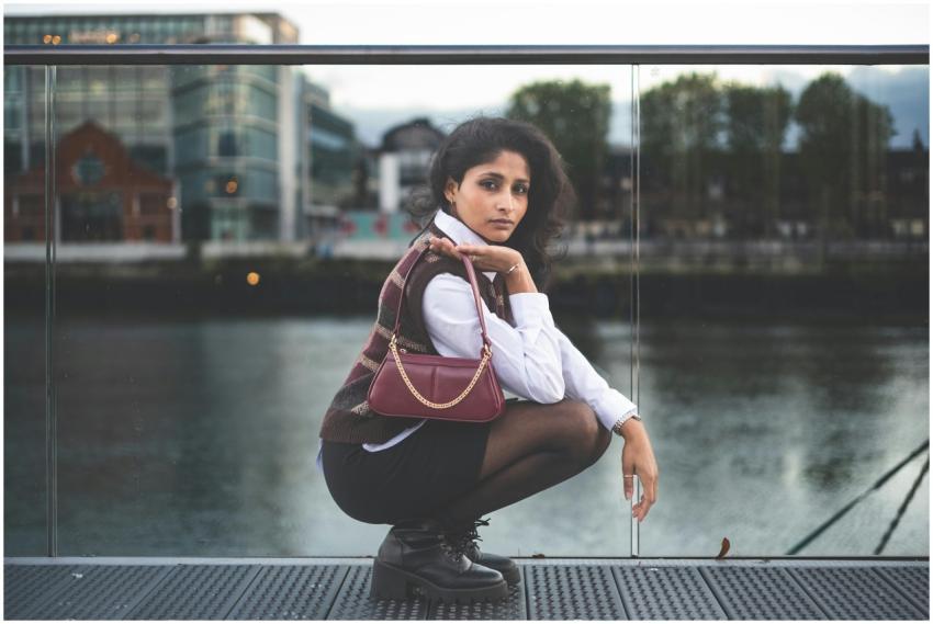 Stylish Woman Posing Urban