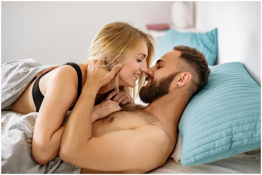 Intimate moment of a couple embracing and smiling