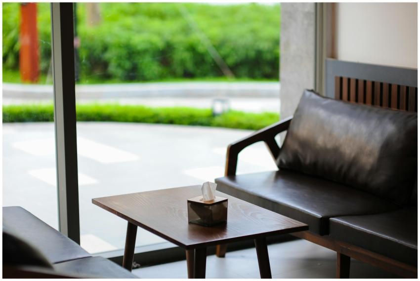 Elegant interior of a modern lounge area featuring